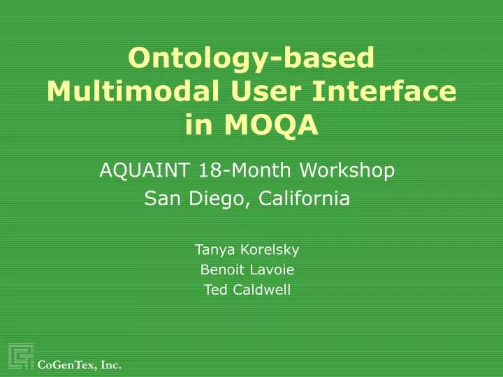 ontology based multimodal user interface in moqa