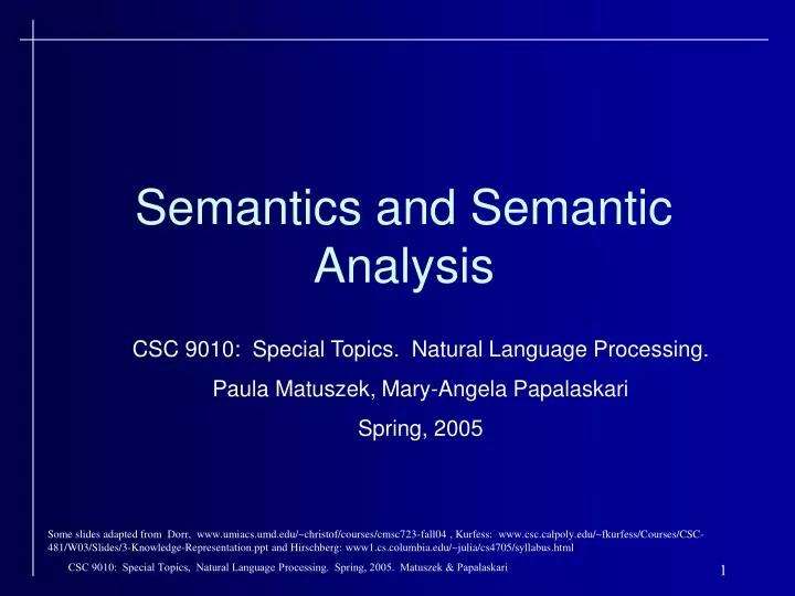 semantics and semantic analysis