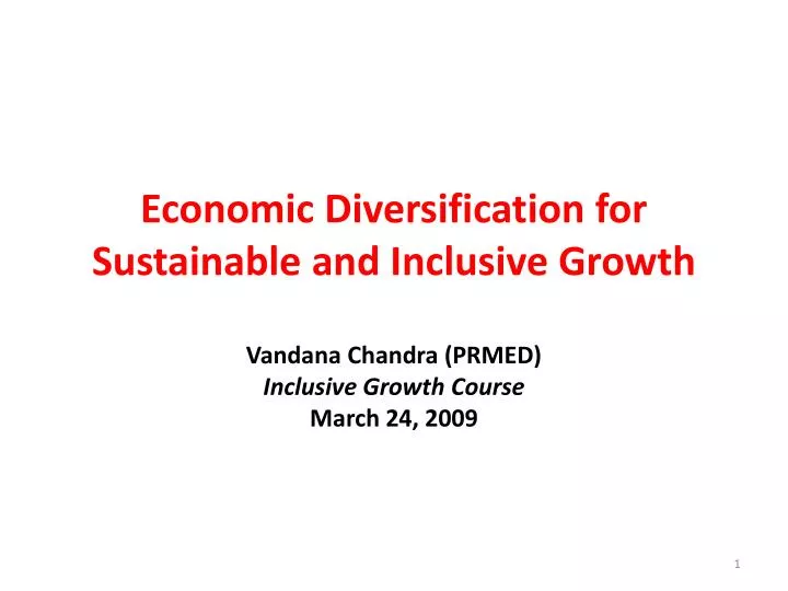 economic diversification for sustainable and inclusive growth