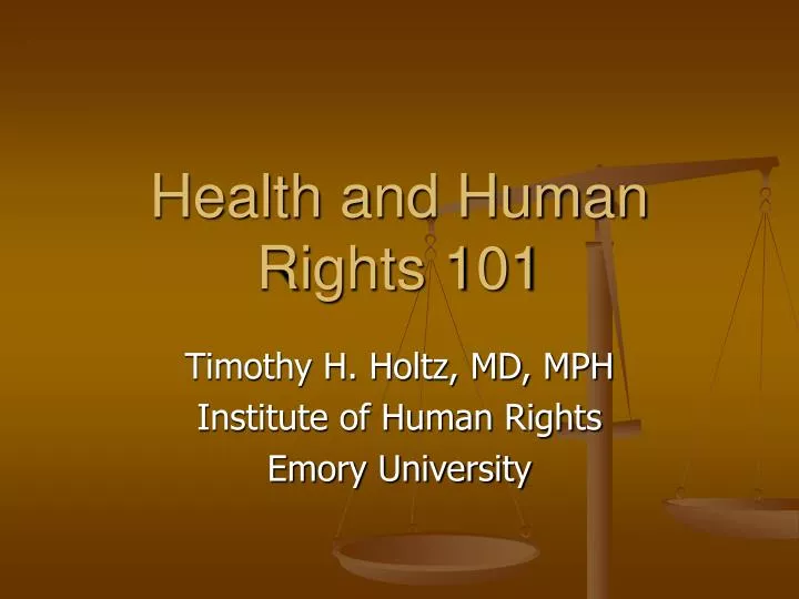 health and human rights 101