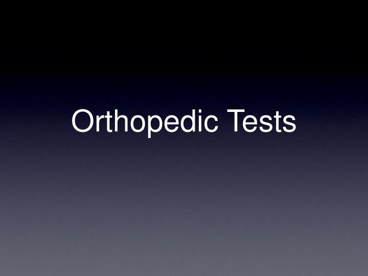 orthopedic tests