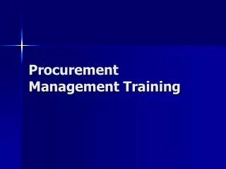 Procurement Management Training