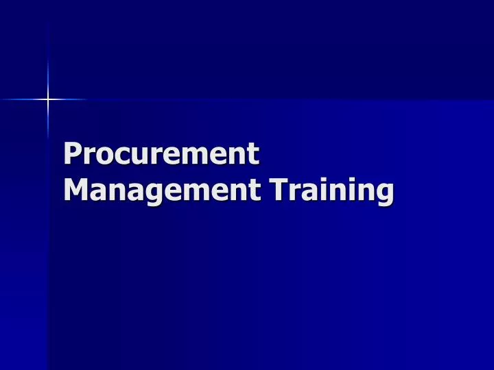 procurement management training