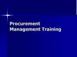 Procurement Management Training - slide 1
