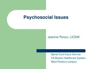 Psychosocial Issues
