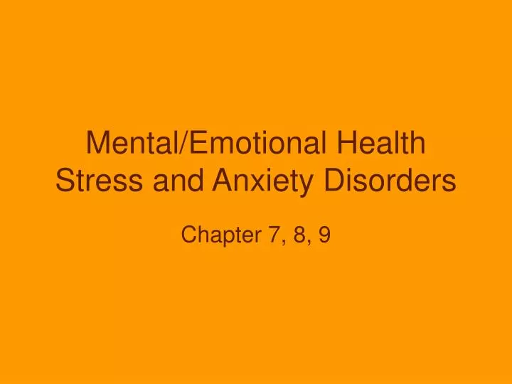 mental emotional health stress and anxiety disorders