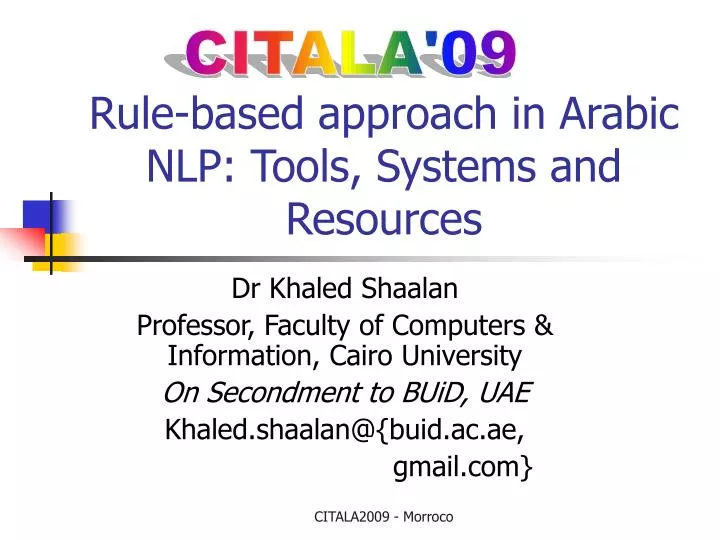 rule based approach in arabic nlp tools systems and resources