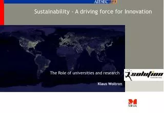 Sustainability - A driving force for Innovation