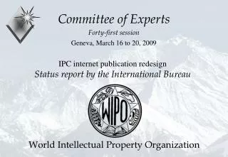IPC internet publication redesign Status report by the International Bureau