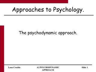 Approaches to Psychology.