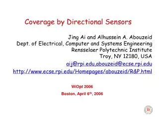 Coverage by Directional Sensors