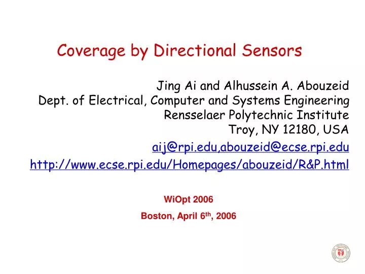 coverage by directional sensors