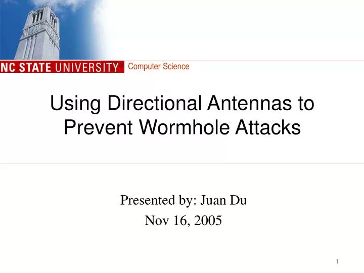 using directional antennas to prevent wormhole attacks