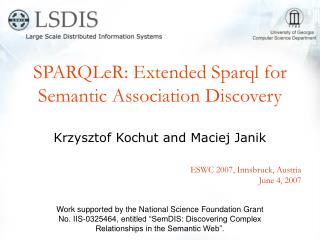 SPARQLeR: Extended Sparql for Semantic Association Discovery