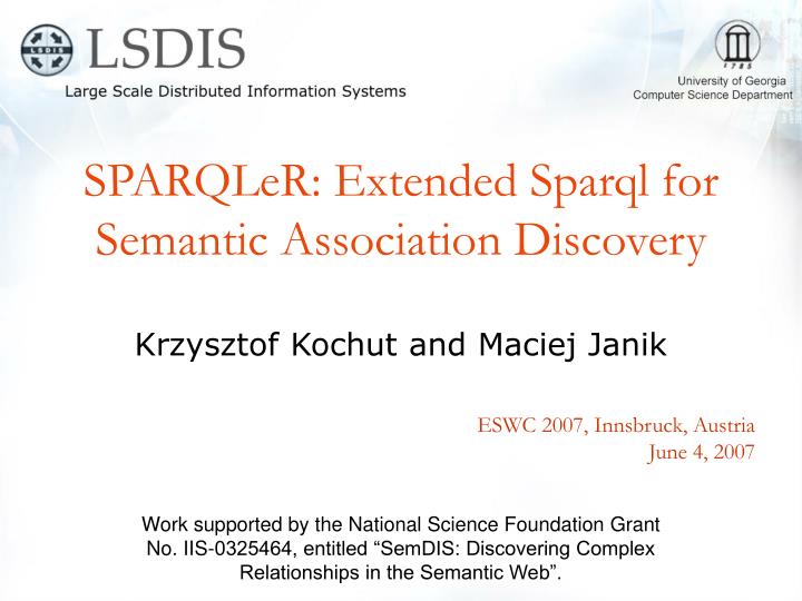 sparqler extended sparql for semantic association discovery