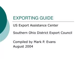 EXPORTING GUIDE