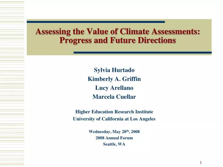 assessing the value of climate assessments progress and future directions