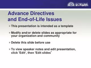 Advance Directives and End-of-Life Issues