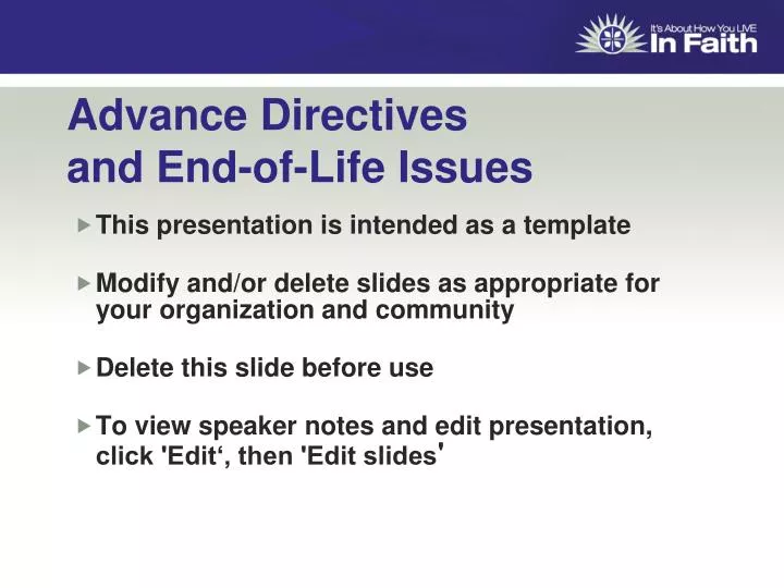 advance directives and end of life issues