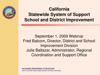 California Statewide System of Support School and District Improvement