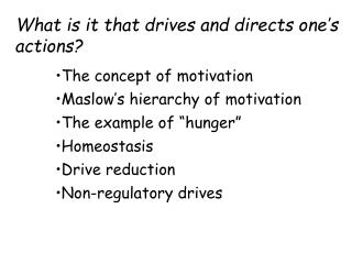 What is it that drives and directs one’s actions?