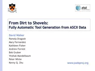 from dirt to shovels fully automatic tool generation from ascii data