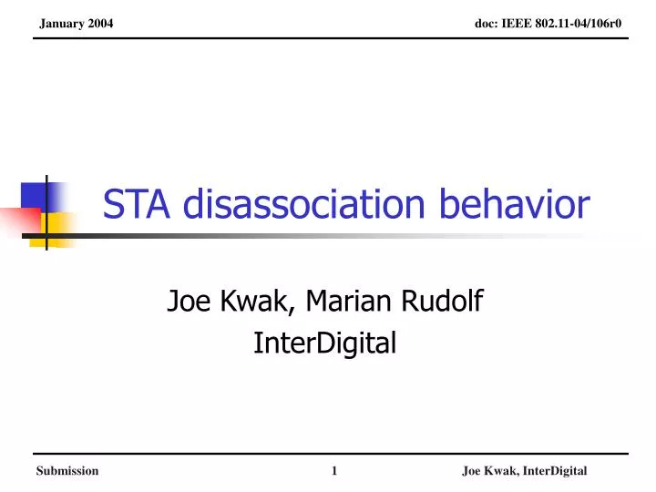 sta disassociation behavior