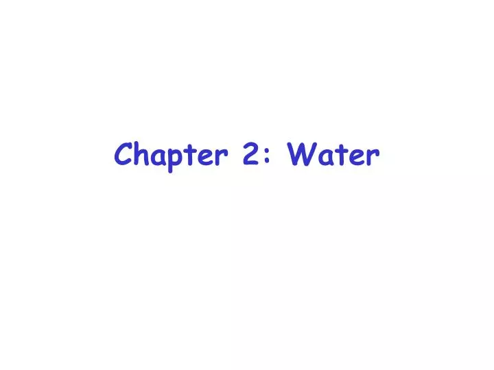 chapter 2 water