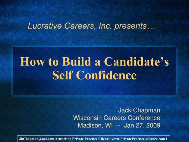 how to build a candidate s self confidence