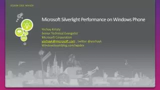 Microsoft Silverlight Performance on Windows Phone