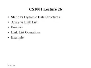 CS1001 Lecture 26