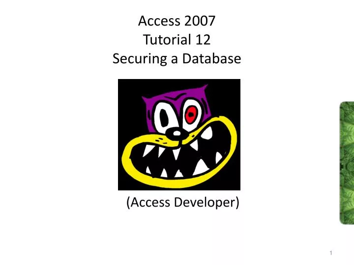 access 2007 tutorial 12 securing a database