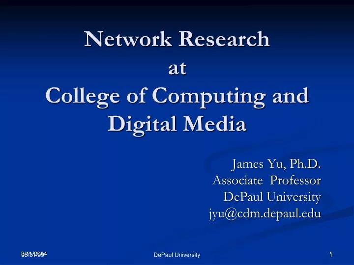 network research at college of computing and digital media