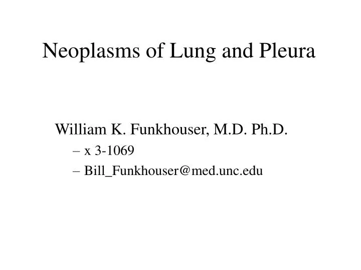 neoplasms of lung and pleura