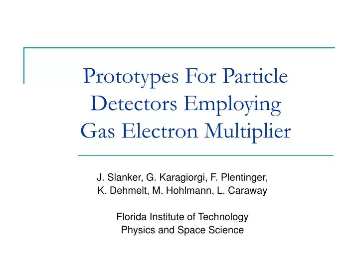 prototypes for particle detectors employing gas electron multiplier