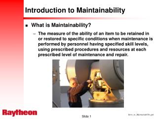 Introduction to Maintainability
