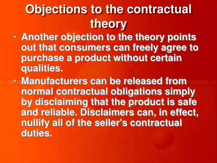 objections to the contractual theory