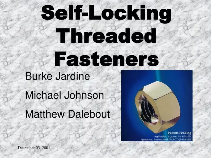 self locking threaded fasteners
