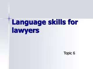 Language skills for lawyers