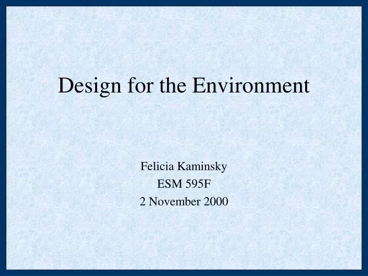 design for the environment