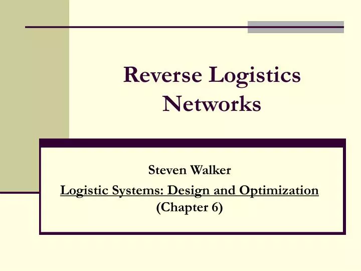 reverse logistics networks