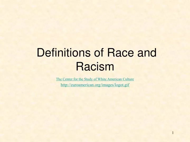 definitions of race and racism