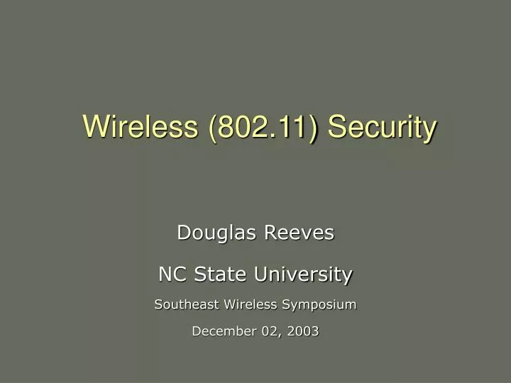 wireless 802 11 security