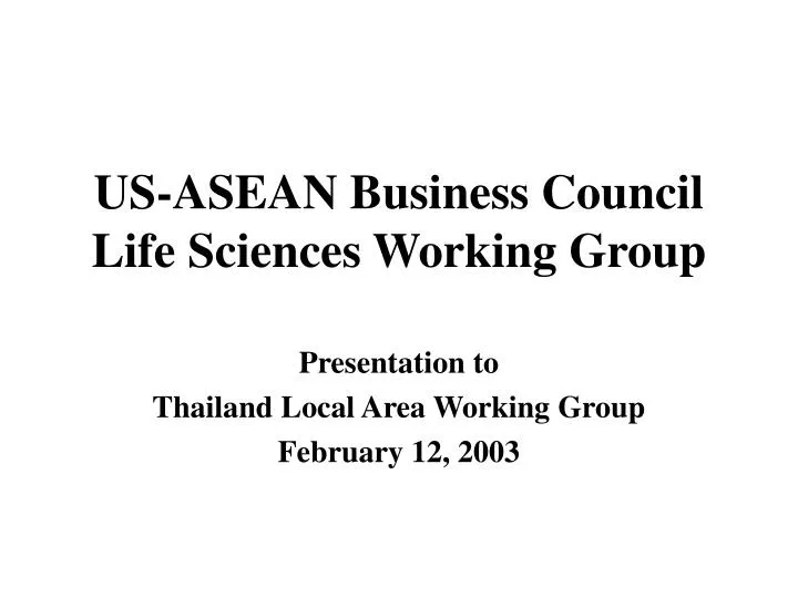 us asean business council life sciences working group