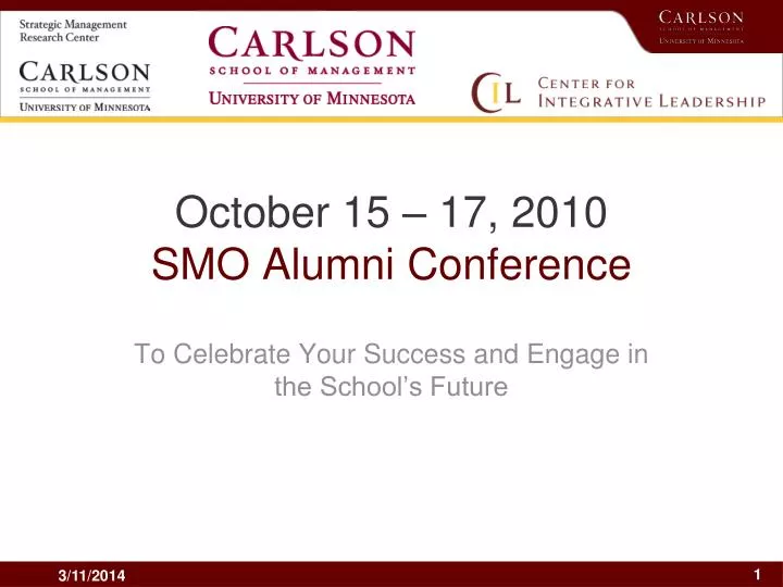 october 15 17 2010 smo alumni conference