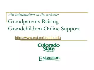 An introduction to the website: Grandparents Raising Grandchildren Online Support