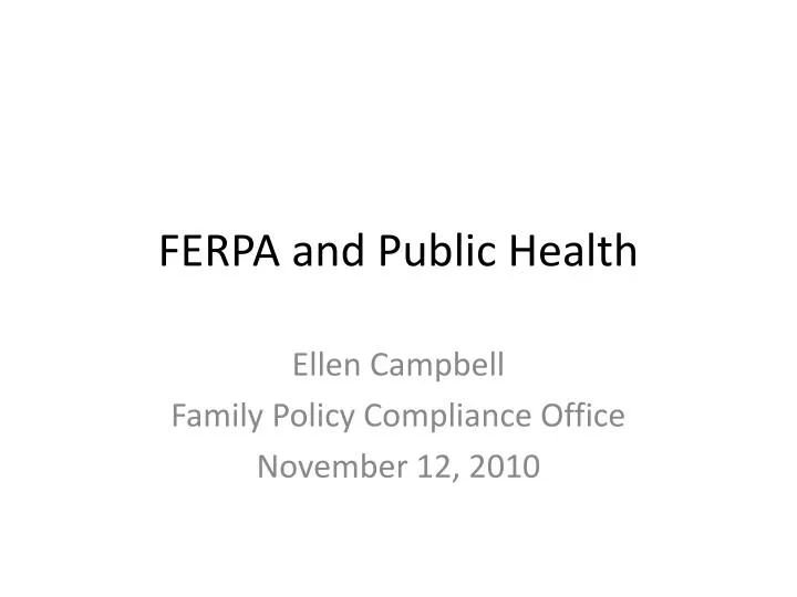 ferpa and public health