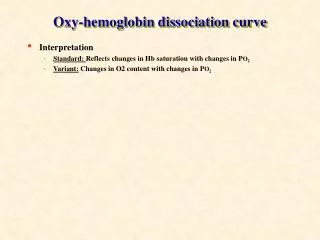 Oxy-hemoglobin dissociation curve