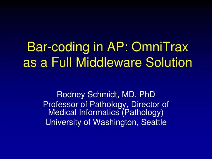 bar coding in ap omnitrax as a full middleware solution