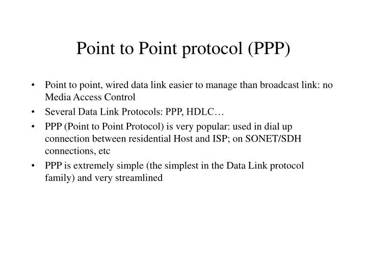 point to point protocol ppp